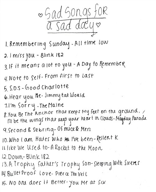 Handwritten playlist